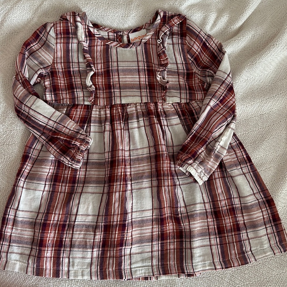 Jumping Beans long sleeve plaid dress. Great fall colors.